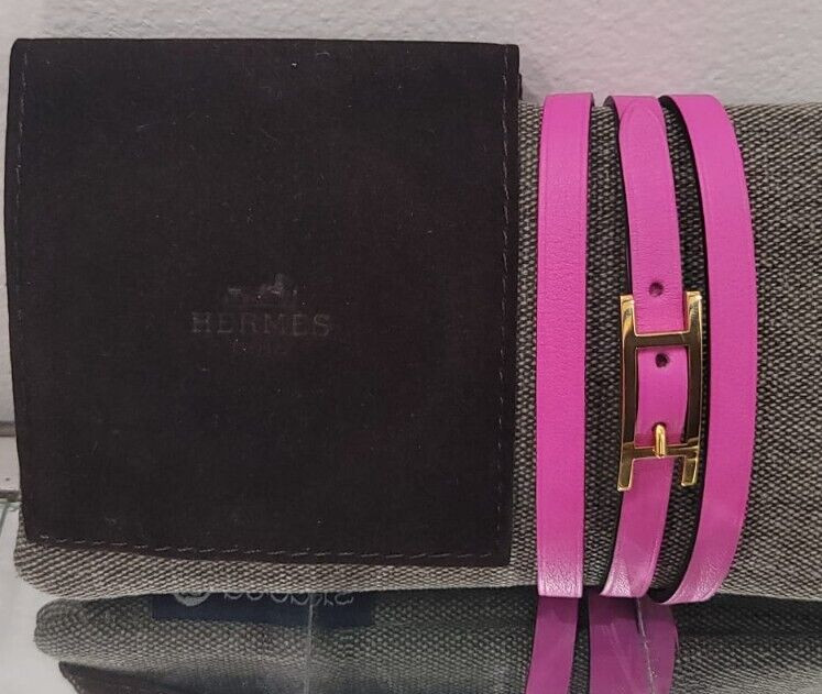 Hermès Behapi Triple Wrap Bracelet, Reversible, T2. 100% Guaranteed Authentic