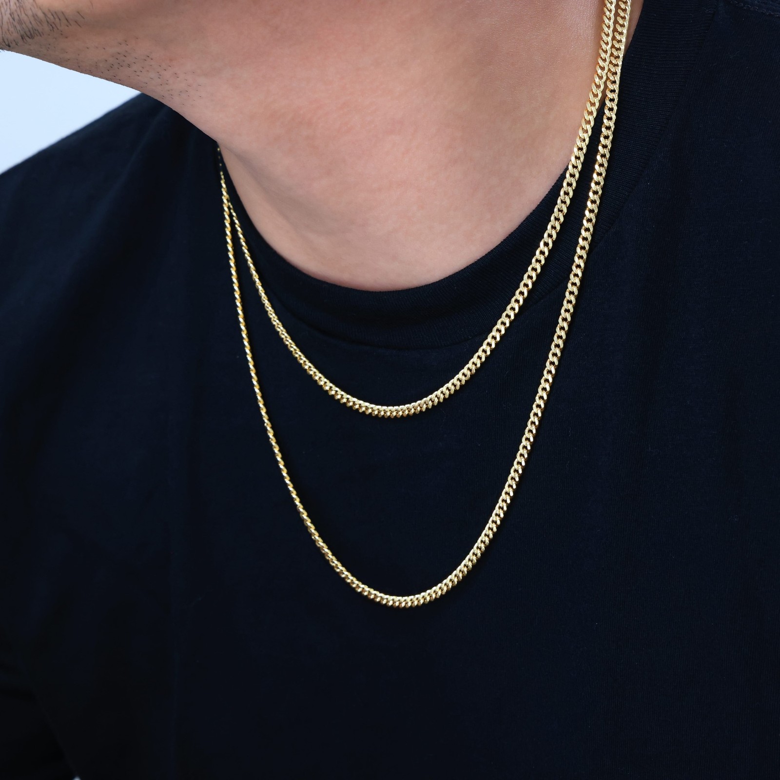 14K Yellow Gold 4mm Miami Cuban Italian Link Chain Necklace Mens Womens 16″- 30″
