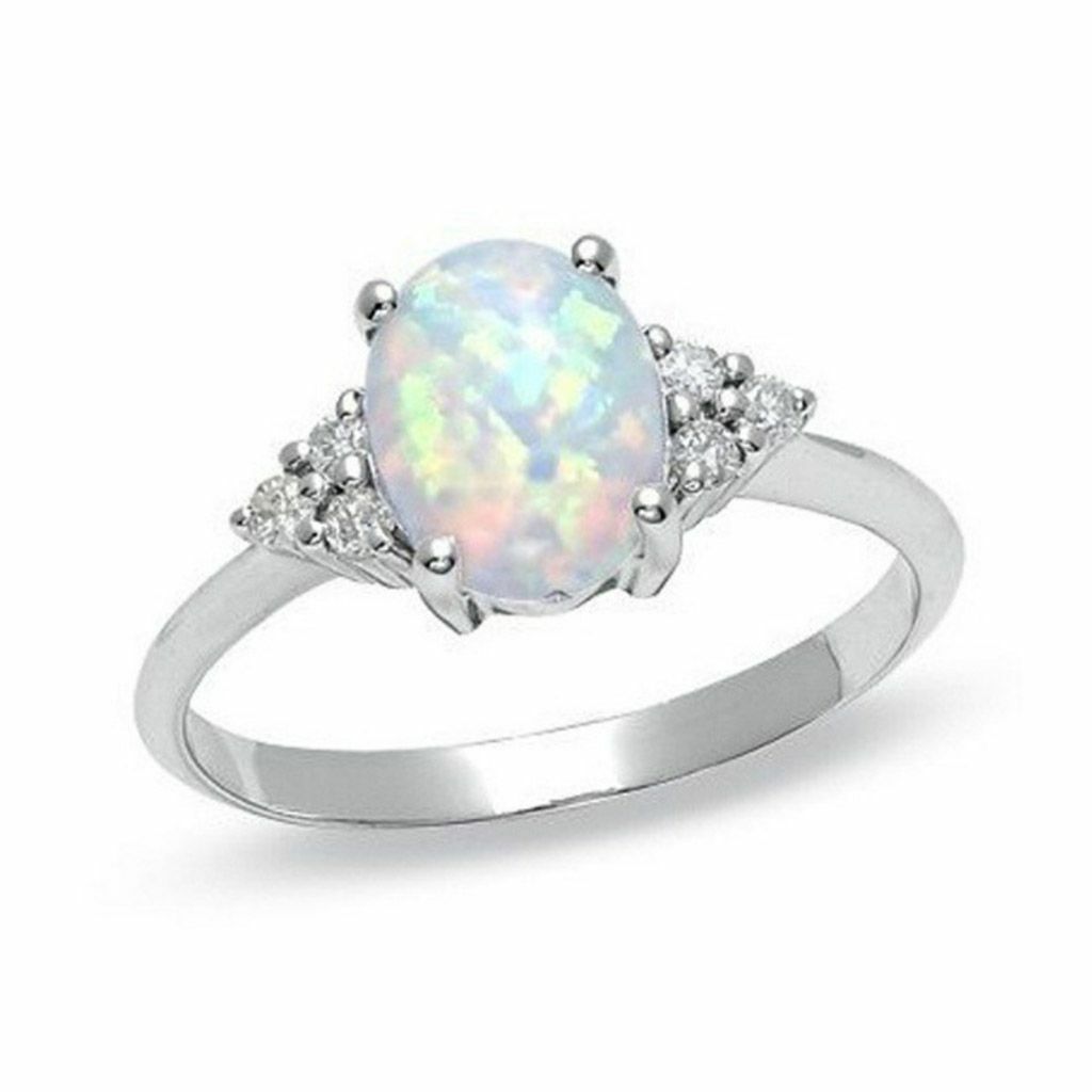 925 Fire Opal Ring in Genuine Sterling Silver Gemstone Jewelry Ring Size 6-9 USA