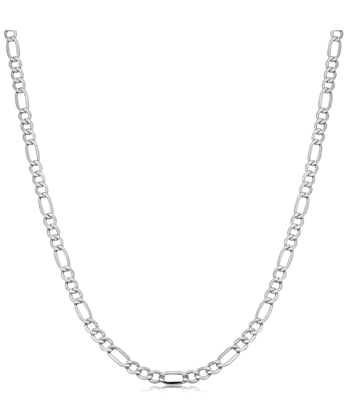 REAL Italian Sterling Silver Figaro Link Chain Necklace