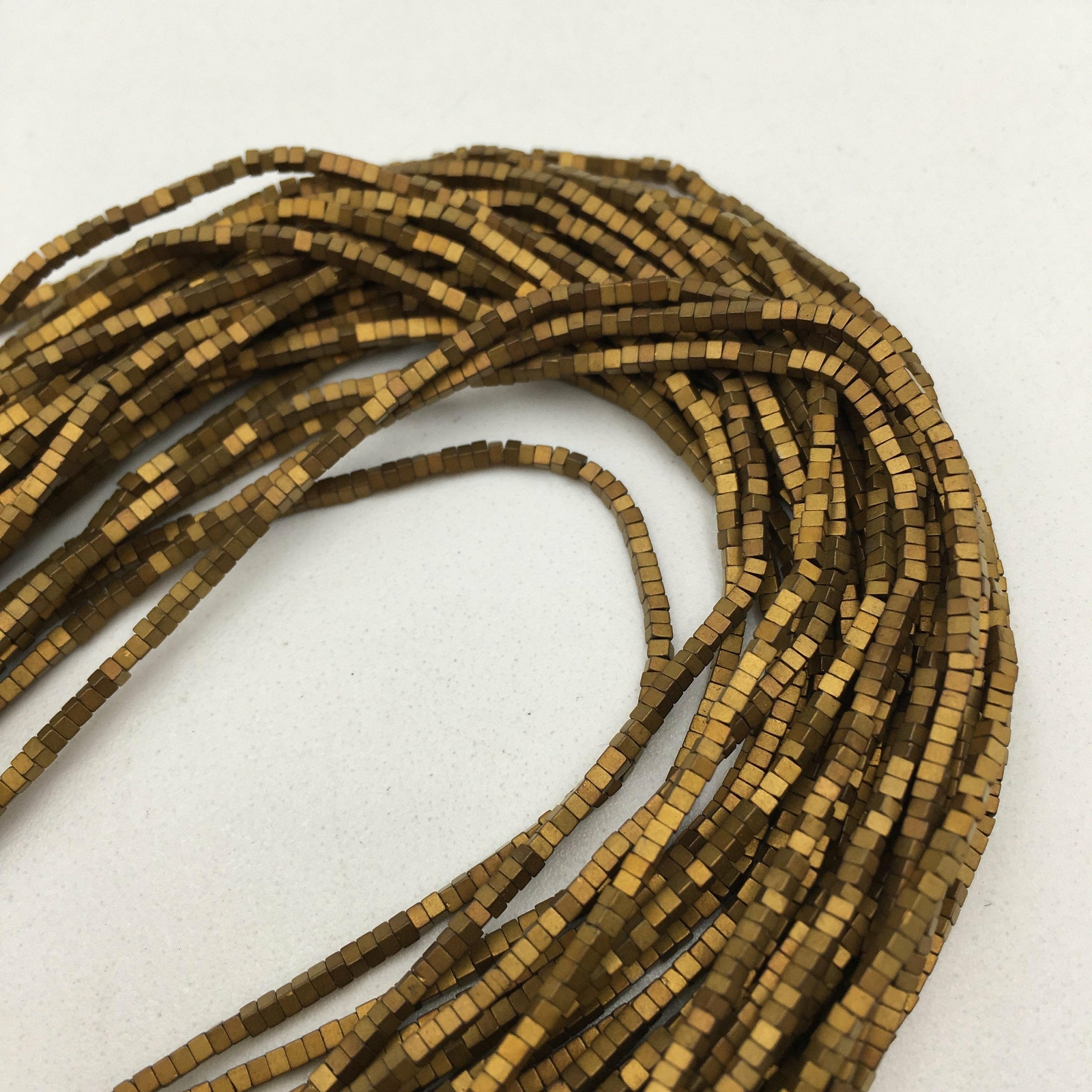 Gray/Gold/Silver/Copper Hematite Matte Cube Beads 1x1mm 15.5″ Strand