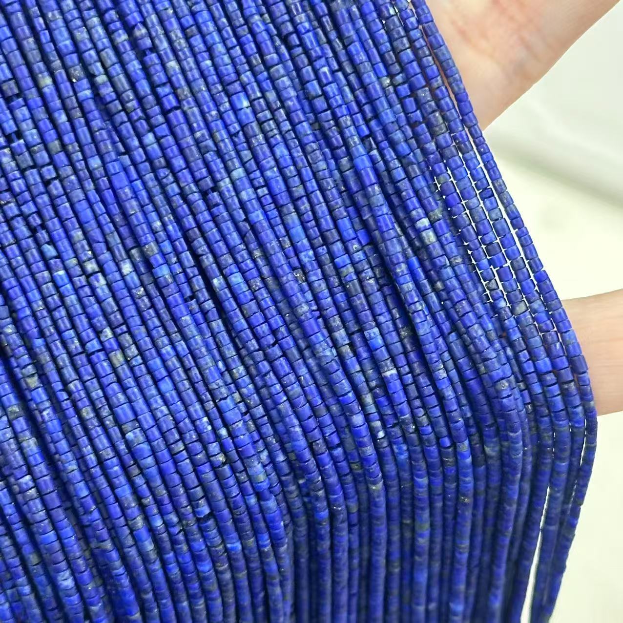 1mm Natural Afghan Lapis Lazuli Tiny Tube Heishi Spacer Beads for Jewelry Making