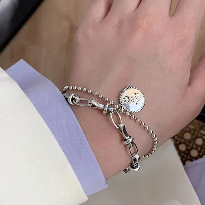 Solid 925 Sterling Silver Bracelet for Women | Vintage Handmade Simple Bangle