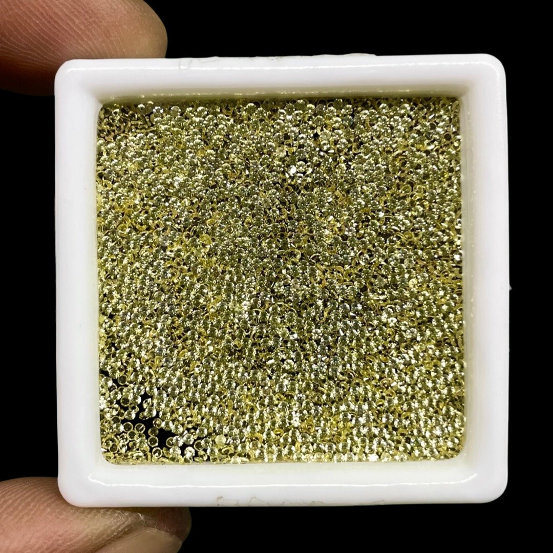 VVS 100 Pcs Natural Yellow Sapphire 1mm Round Diamond Cut Loose Gemstones Lot