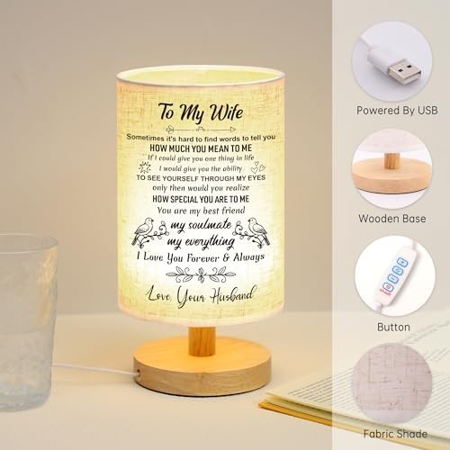 Gifts for Wife from Husband Table Lamp Romantic Anniversary Birthday Mothers Day