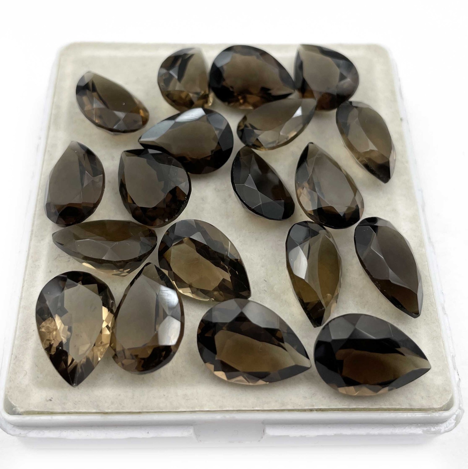 Natural Smoky Quartz Pear Cut Loose Stone 10*14 MM 103 CT 24 Pcs