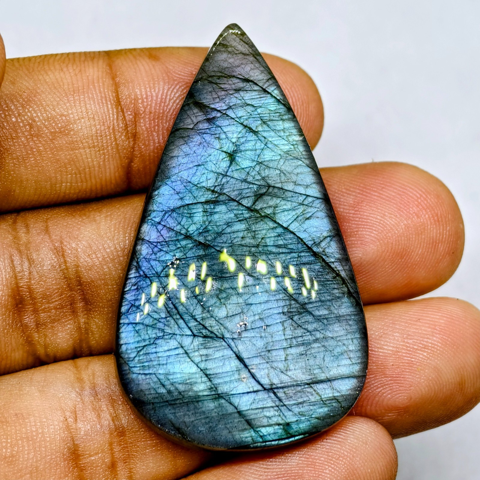 71 Cts Natural Labradorite Cabochon Gemstone For Jewelry 49.6×28.7×6.6 MM