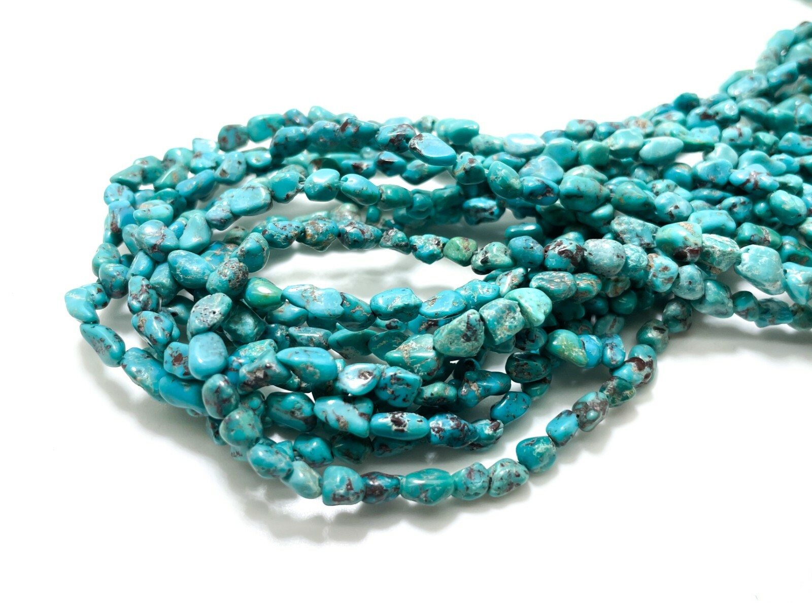 Genuine Arizona Turquoise Smooth Rough Rondelle Nugget Gemstone Beads PGS257