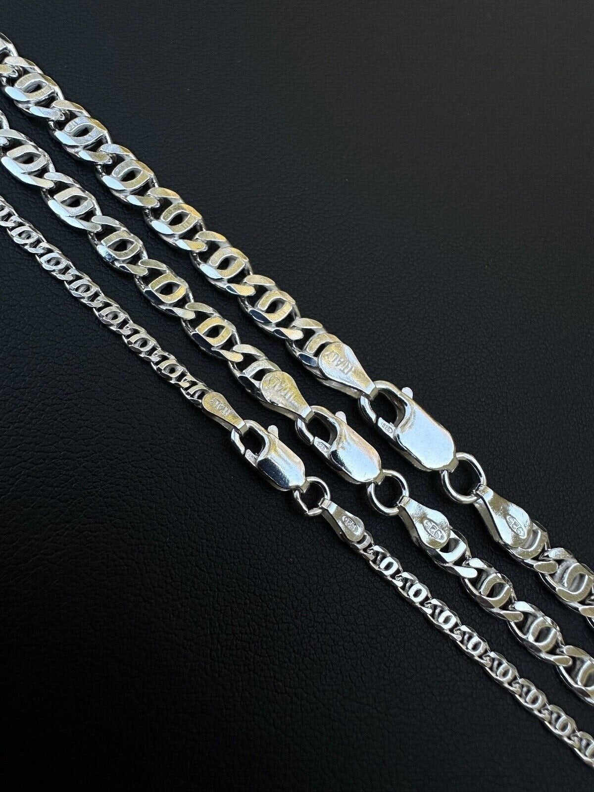 Real Tiger Eye Link Chain Necklace Or Bracelet Solid 925 Sterling Silver ITALY