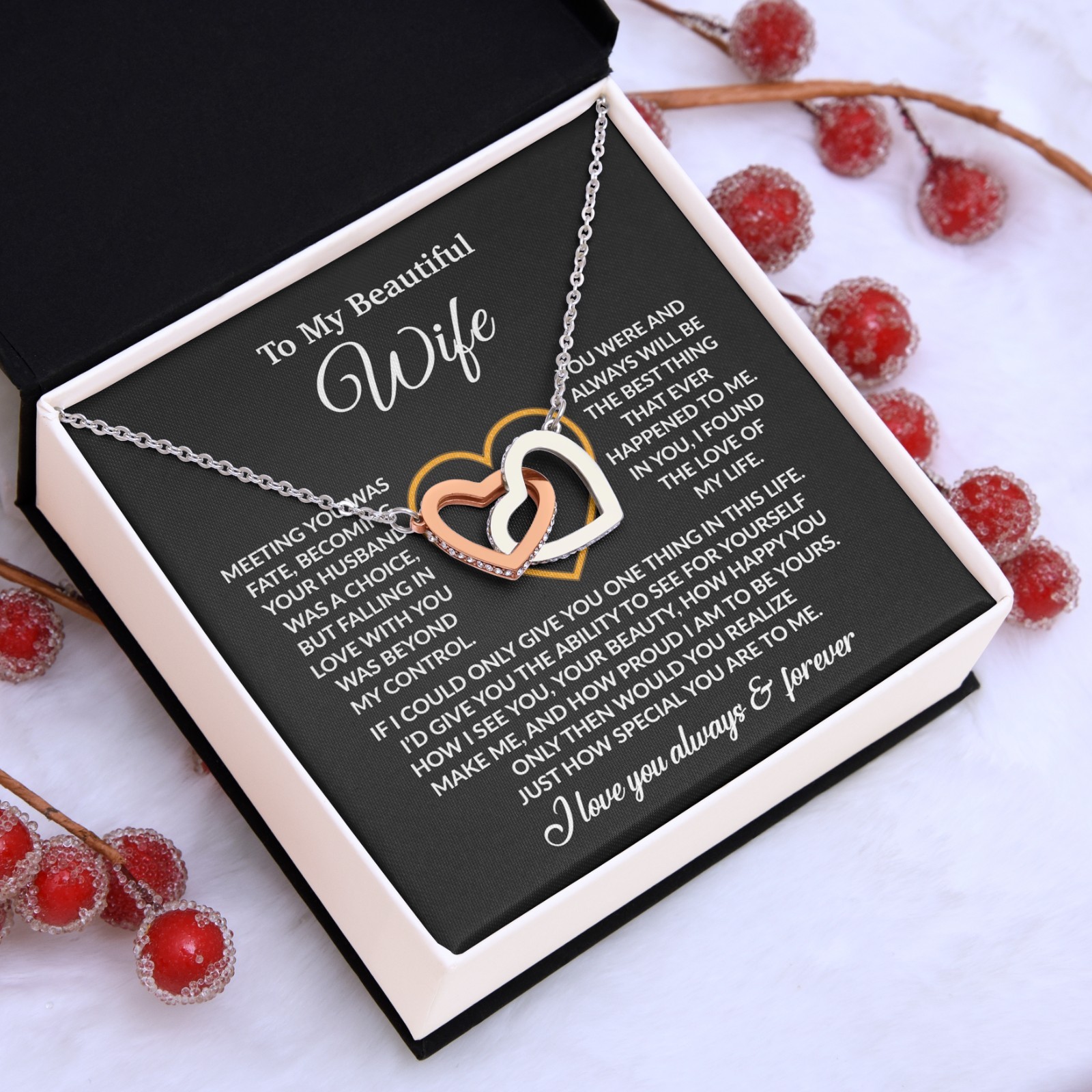 To My Wife Necklace, Christmas Gifts For Women, Anniversary Gift For Wife