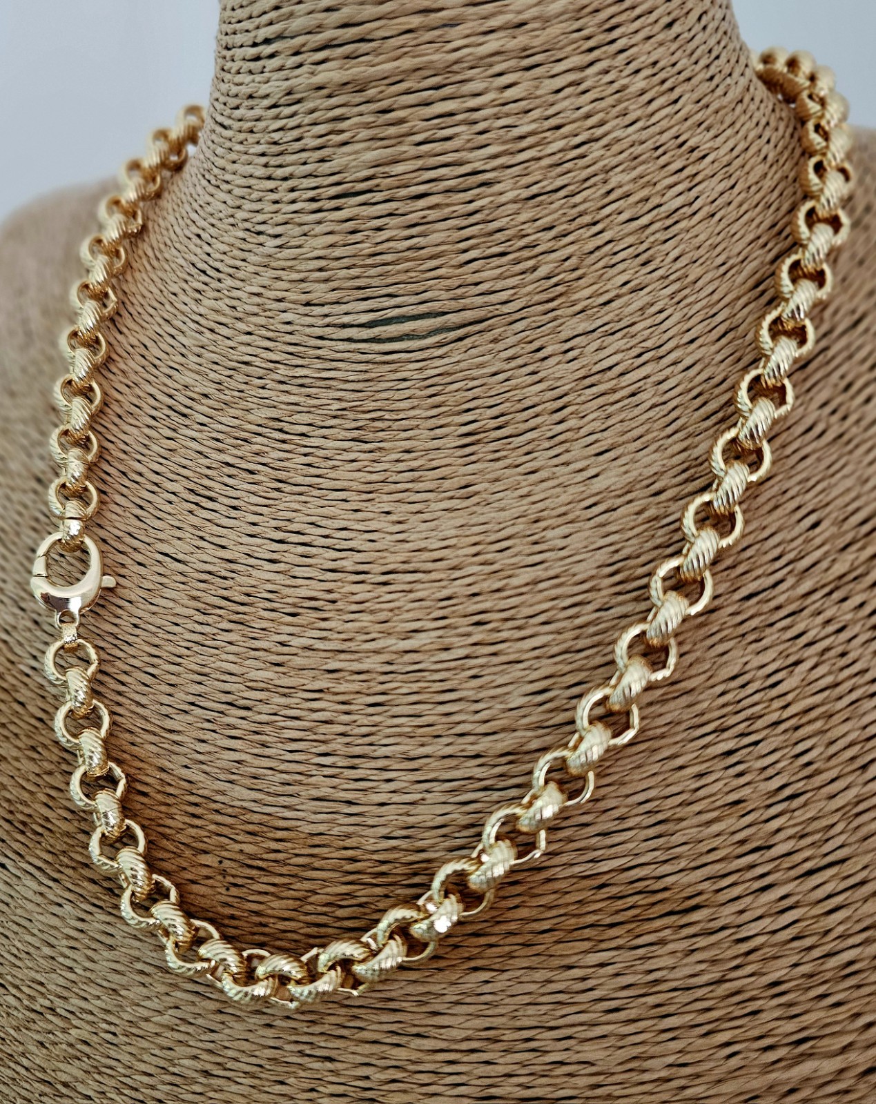 Gold Belcher Chain Diamond Cut 8mm Necklace & Bracelet Set