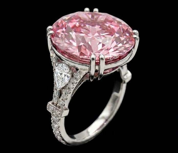 RARE 5.00 Ct Certified Round Cut Pink Natural Diamond Ring White Gold Finish