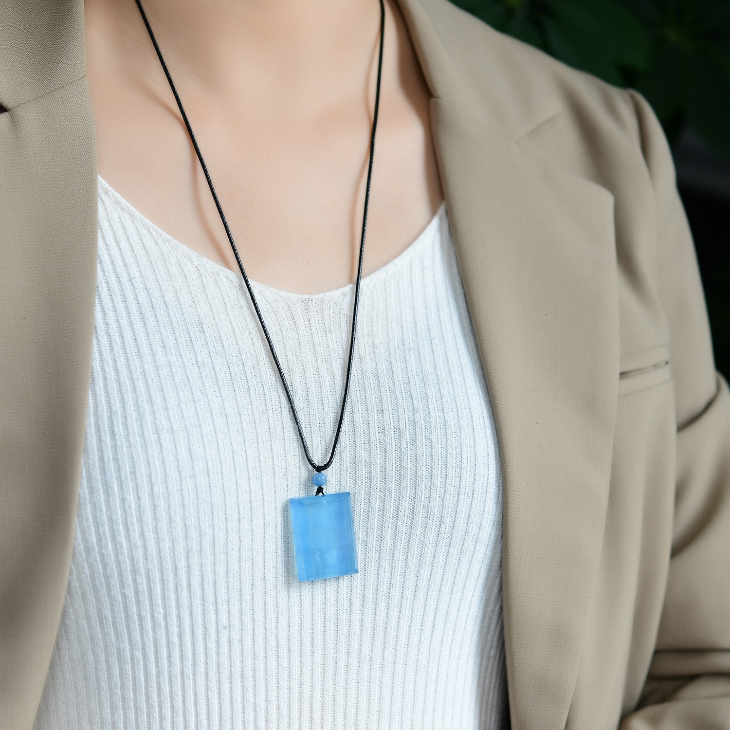 Natural Sea Blue Treasure Ping An An Wu Pai Fang Pai Specification