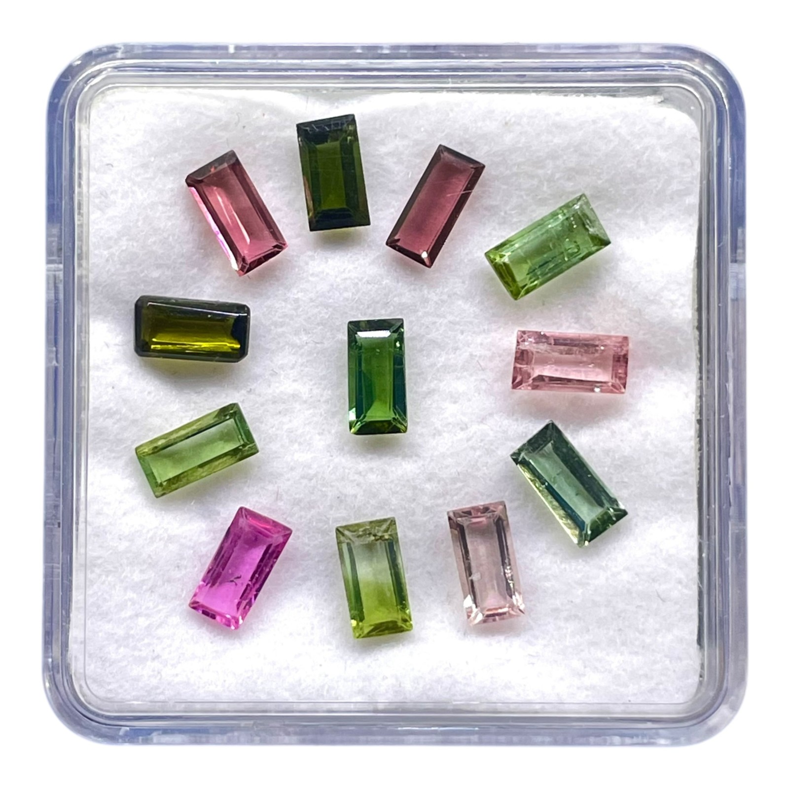 12 Pcs Natural Multi Tourmaline 6-6.3mm Baguette Cut Loose Untreated Gemstones