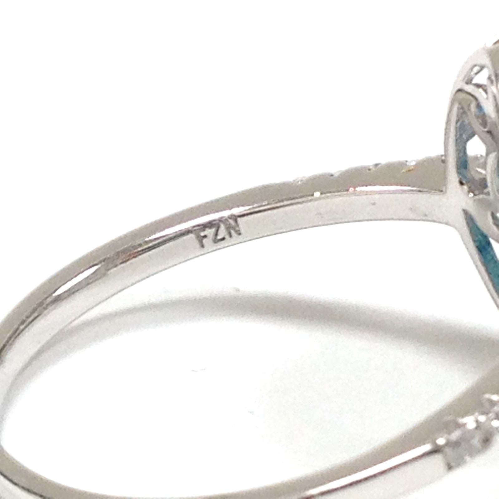FZN Fuzion Creations 925 Sterling Silver Oval Blue Stone Ring Sz 10.75 Jewelry