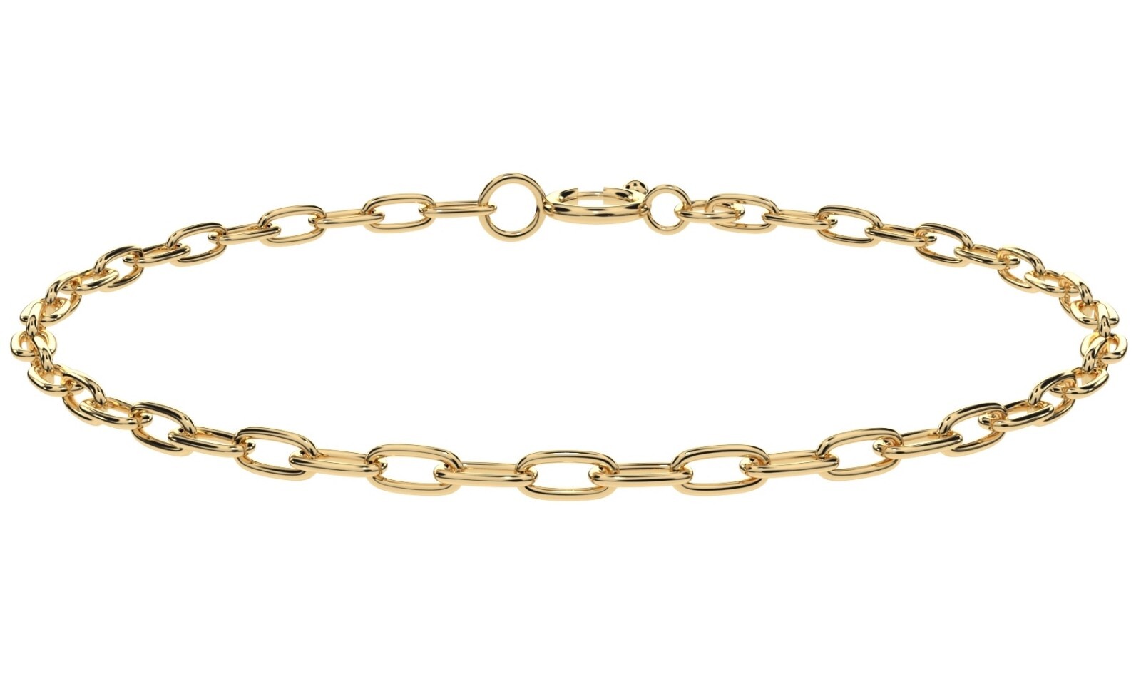 Real Genuine Solid 1/20 14K Yellow Gold Paperclip Bracelet 7 Inch Women Men mm