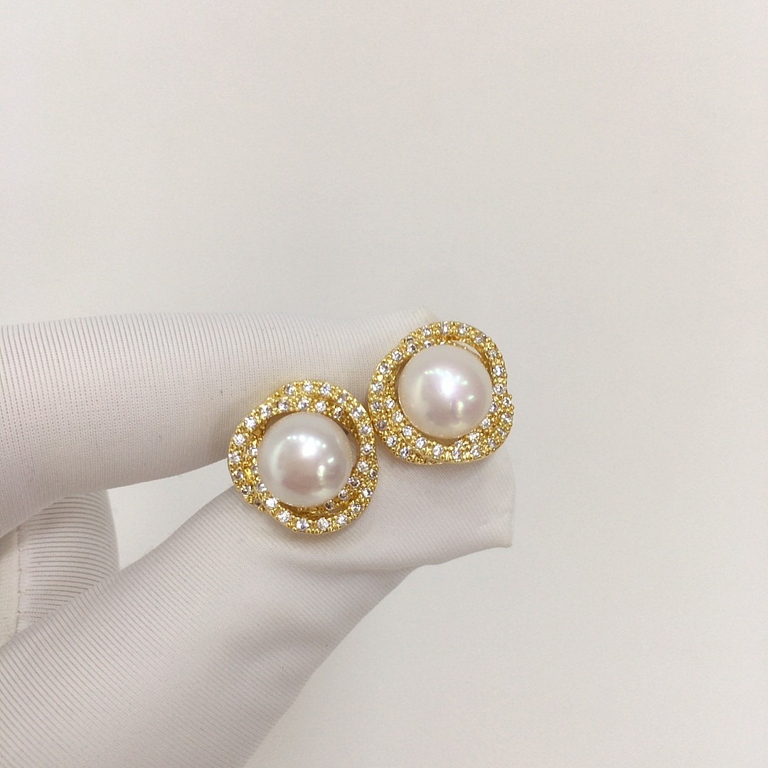 Pearl earrings , Silver Earrings , handmade earrings for women, AAAAA quality