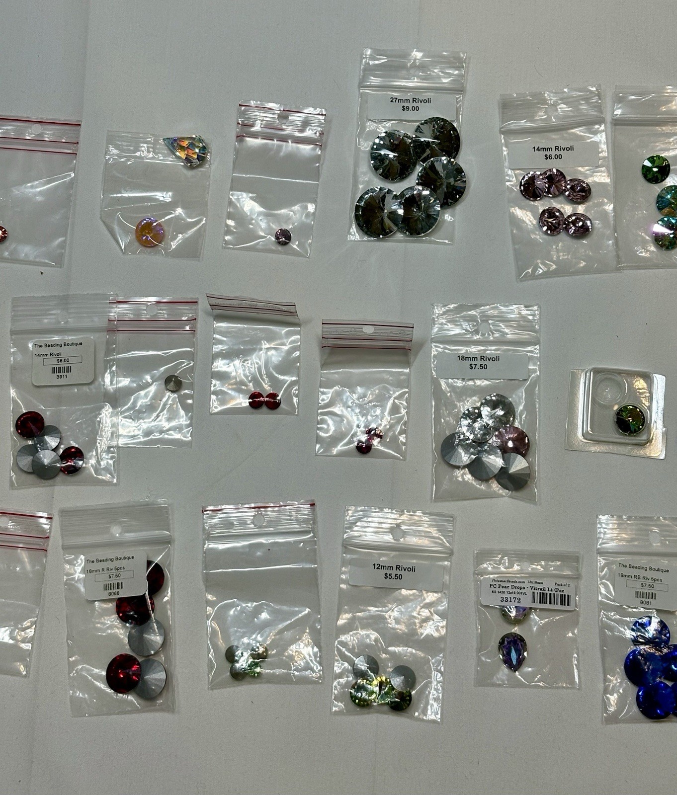 The Beading Boutique Crystal Round Rivoli Stones Mix Gold Clear Czech Republic