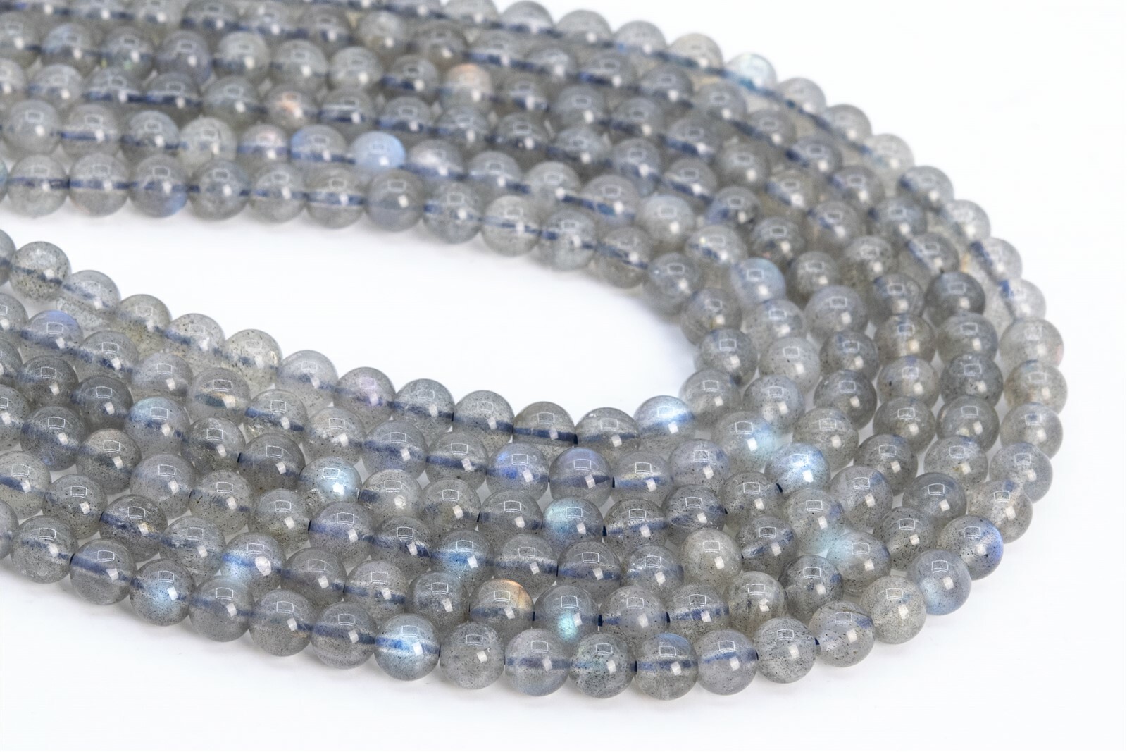 4-5MM Genuine Natural Transparent Labradorite Beads Grade AAA Round Loose Beads