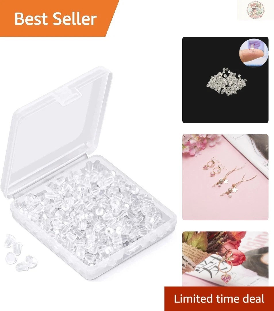 600 Pcs Durable Clear Silicone Earring Backings – Secure Fit for All Earrings