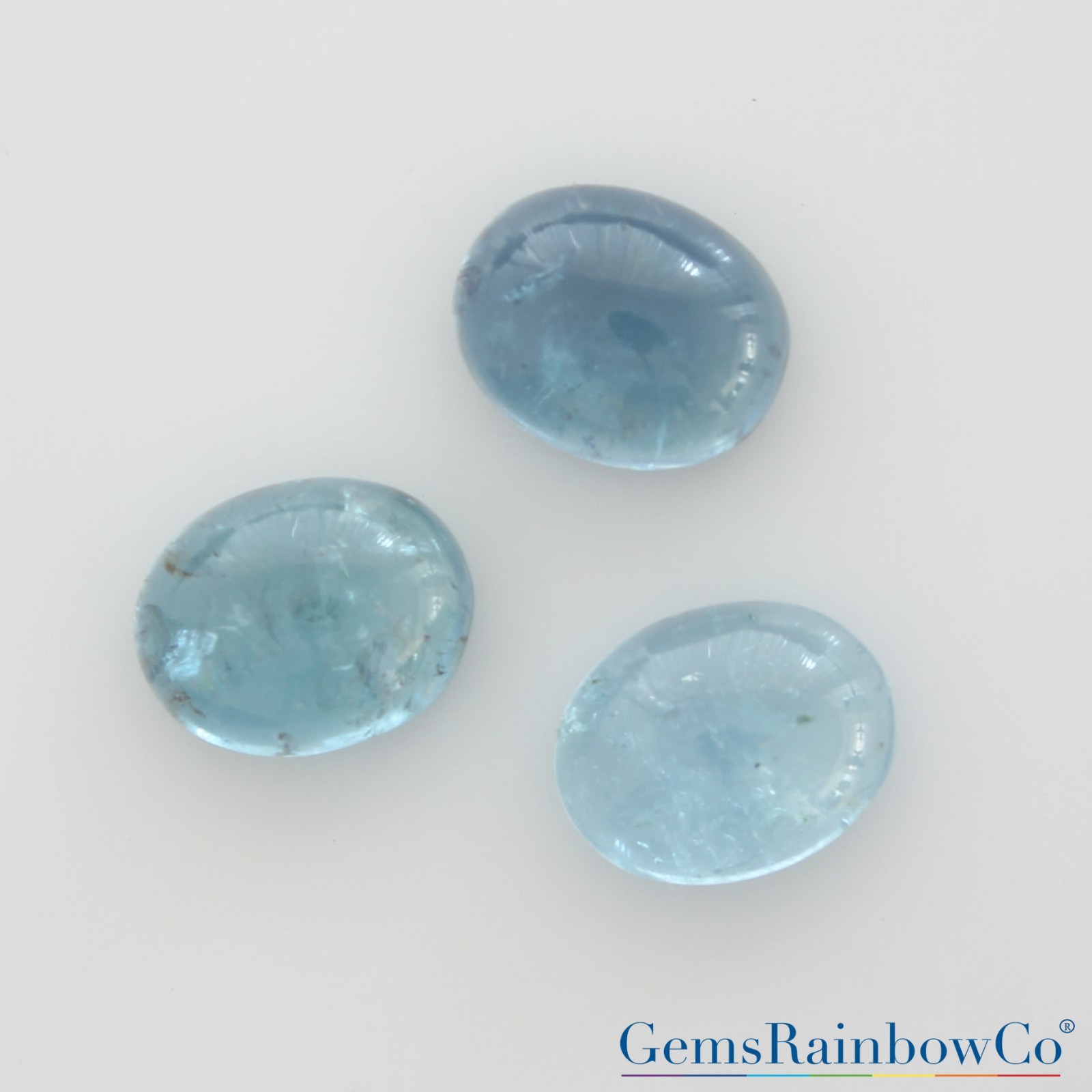 Natural Aquamarine Round and Oval Cabochon Loose Gemstones AAA Quality