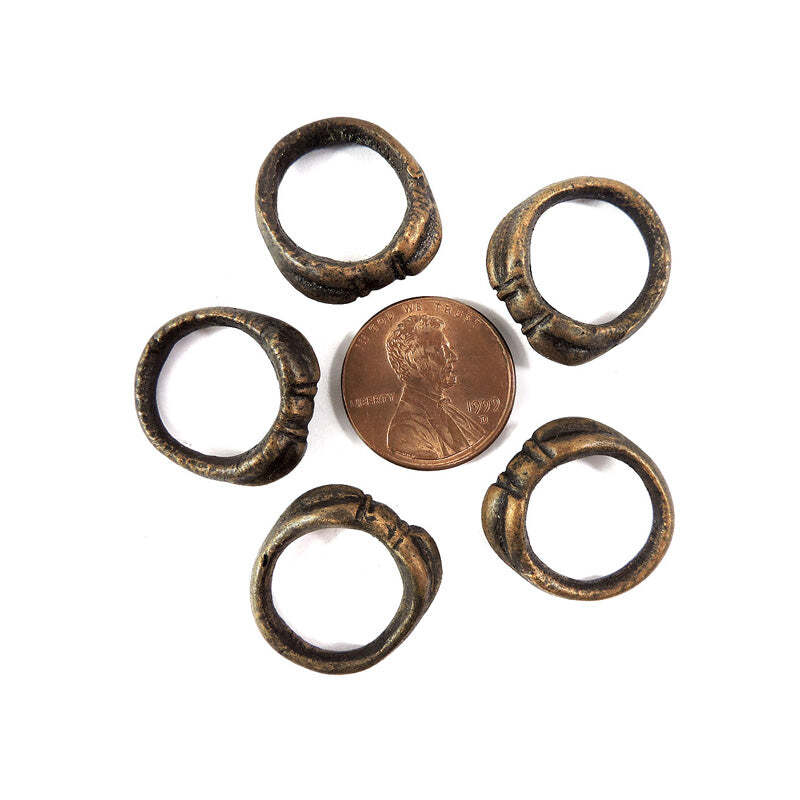 5 Tibetan Brass Rings Dorje