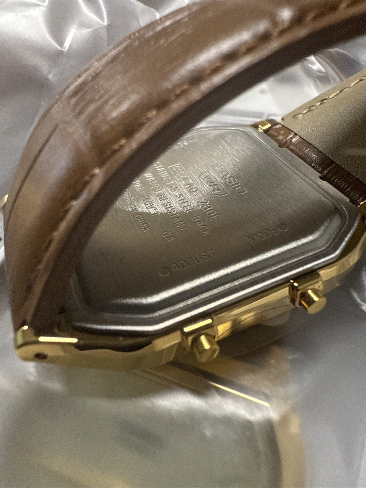 Casio Vintage AQ-230EGL-9A Elegant Gold Dial Dual Timepiece 30mm Men’s Watch
