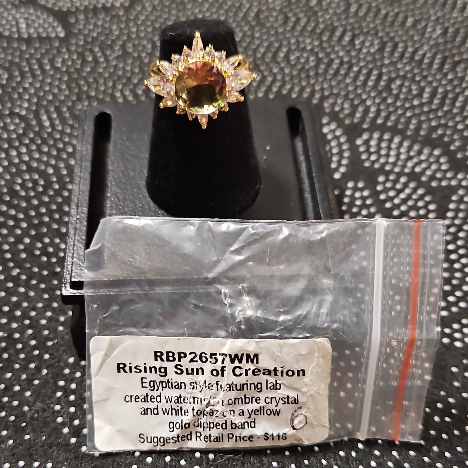 RBP- Rising Sun Creation Egyptian Style Lab Created Watermelon Ombre crystal S-6