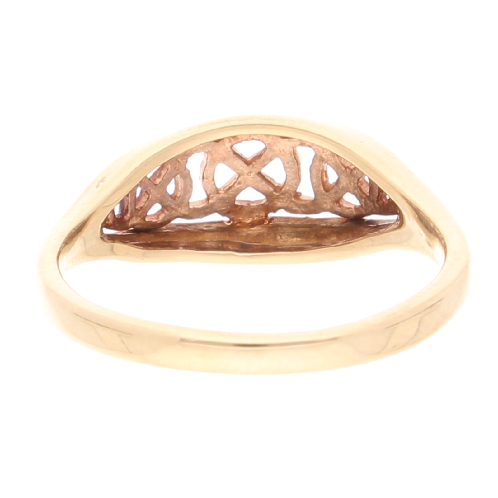 9Carat Yellow & Rose Gold Celtic Ring (Size O) 7.5mm Widest