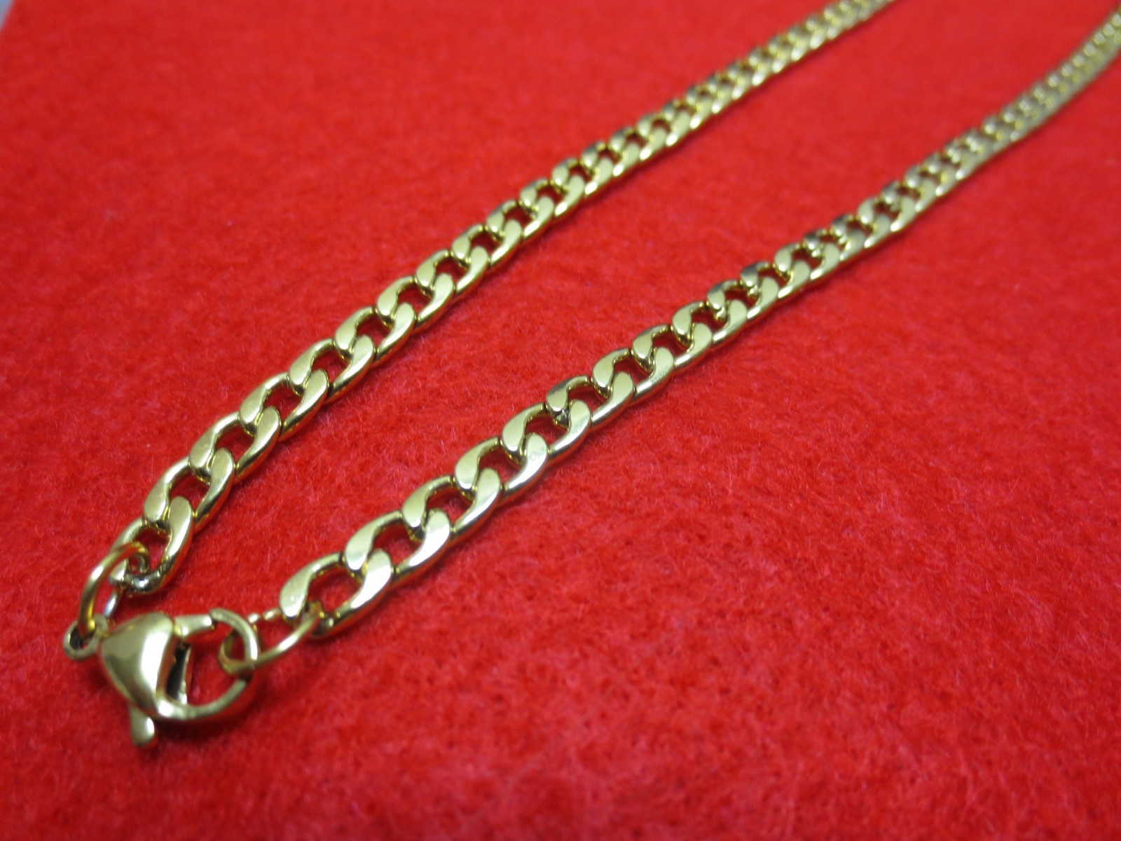 3/5/7 mm STAINLESS STEEL GOLD PLATED CUBAN CURB LINK ROPE CHAIN 7″-40″ GOLDEN