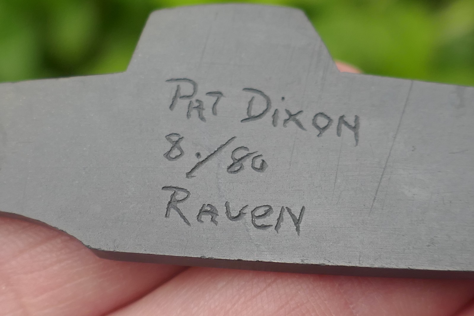 Vintage Haida Native Pat Dixon Hand Carved Argillite Raven Pendant on Chain