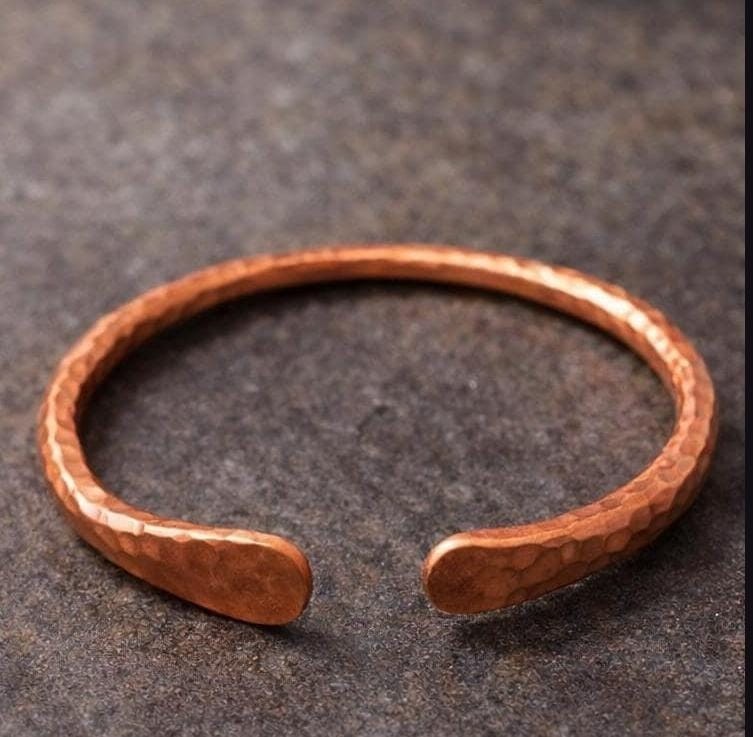 Heavy Copper Flat Bangle Handmade Unisex Jewelry Gift Bracelet