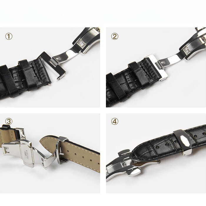 Stainless Steel Butterfly Buckle Watch Band Clasp 16mm-22mm Deployment Clasp US
