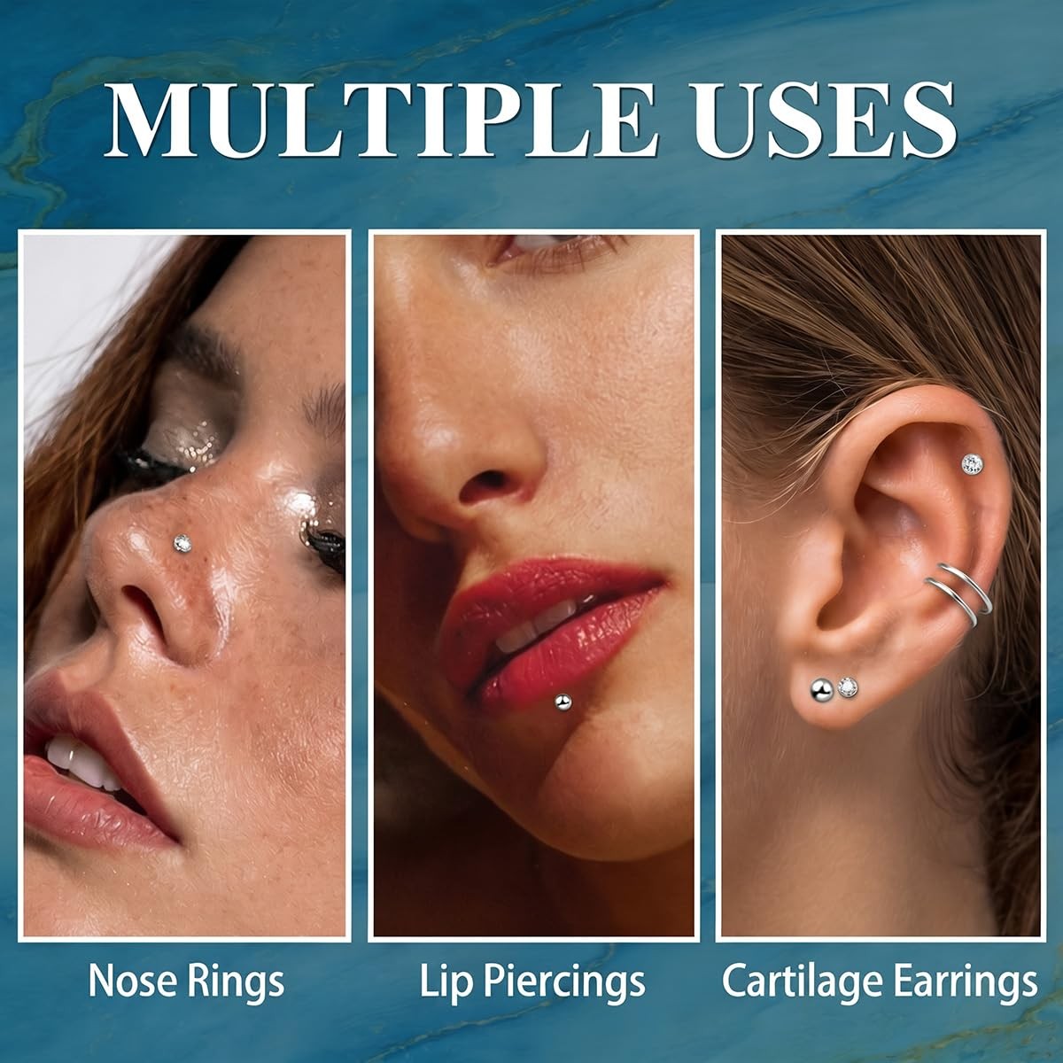 20G Nose Rings Hoop Set for Women, 12PCS 20G/7MM, 20G(0.8MM)-Sliver