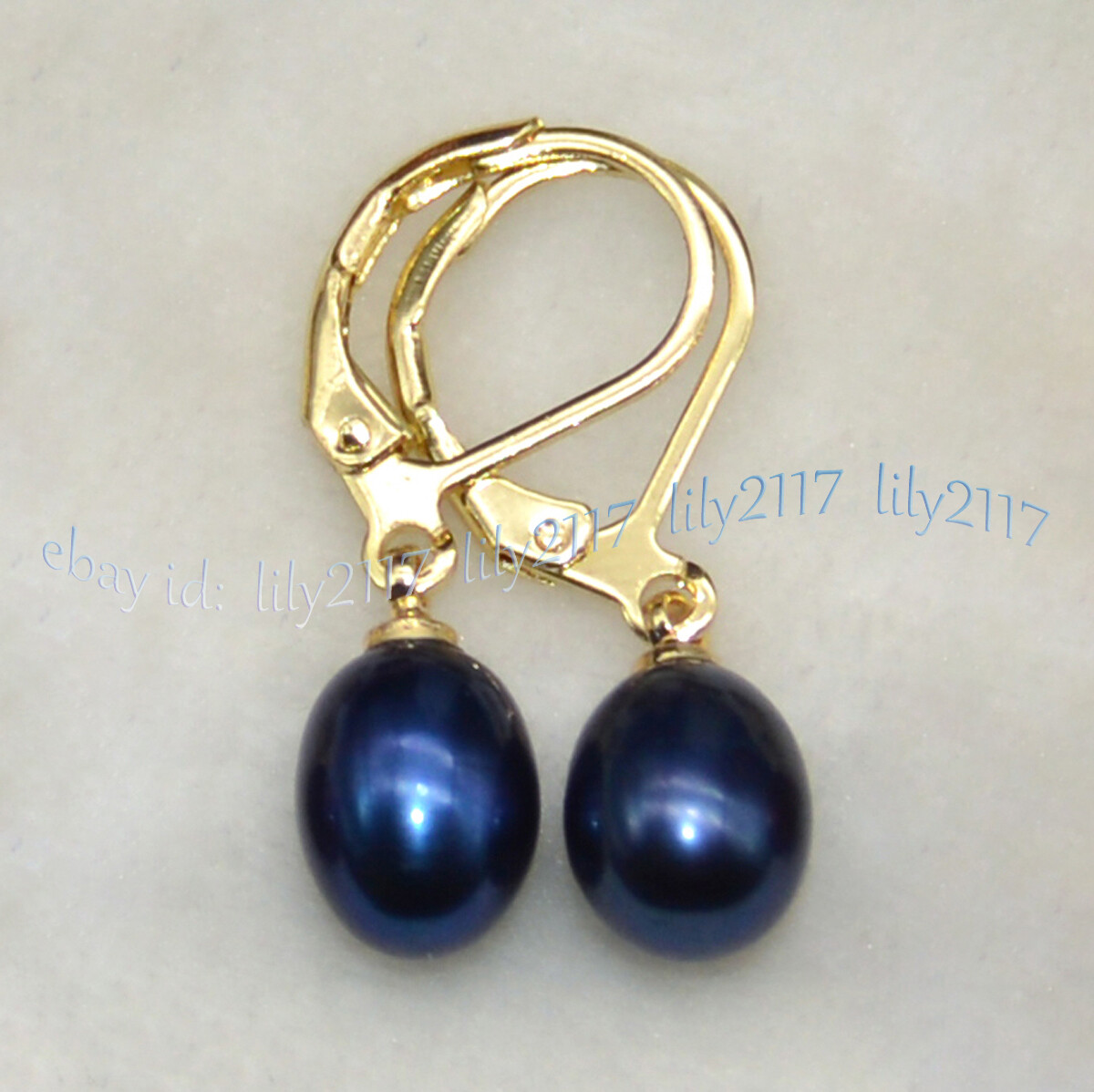 Multicolor 7-8mm Natural Freshwater Rice Pearl Dangle Gold Leverback Earrings