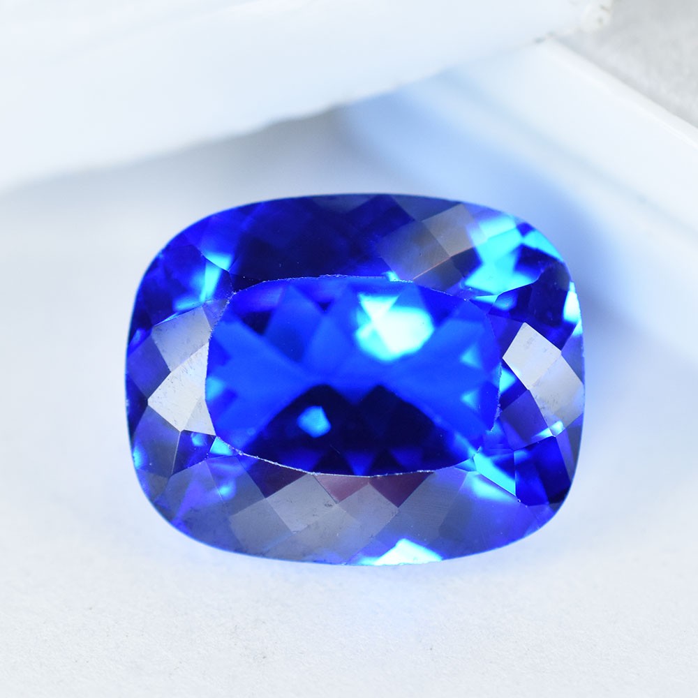 CERTIFIED Natural Blue Tanzanite 17 Ct Cushion Cut Flawless Loose Gemstone