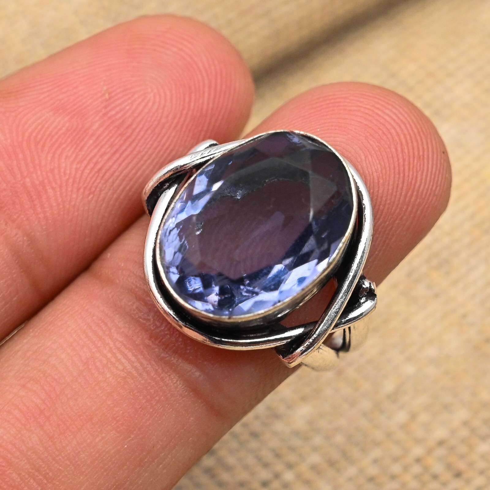 Beautiful Iolite Gemstone Handmade 925 Sterling Silver Jewelry Ring