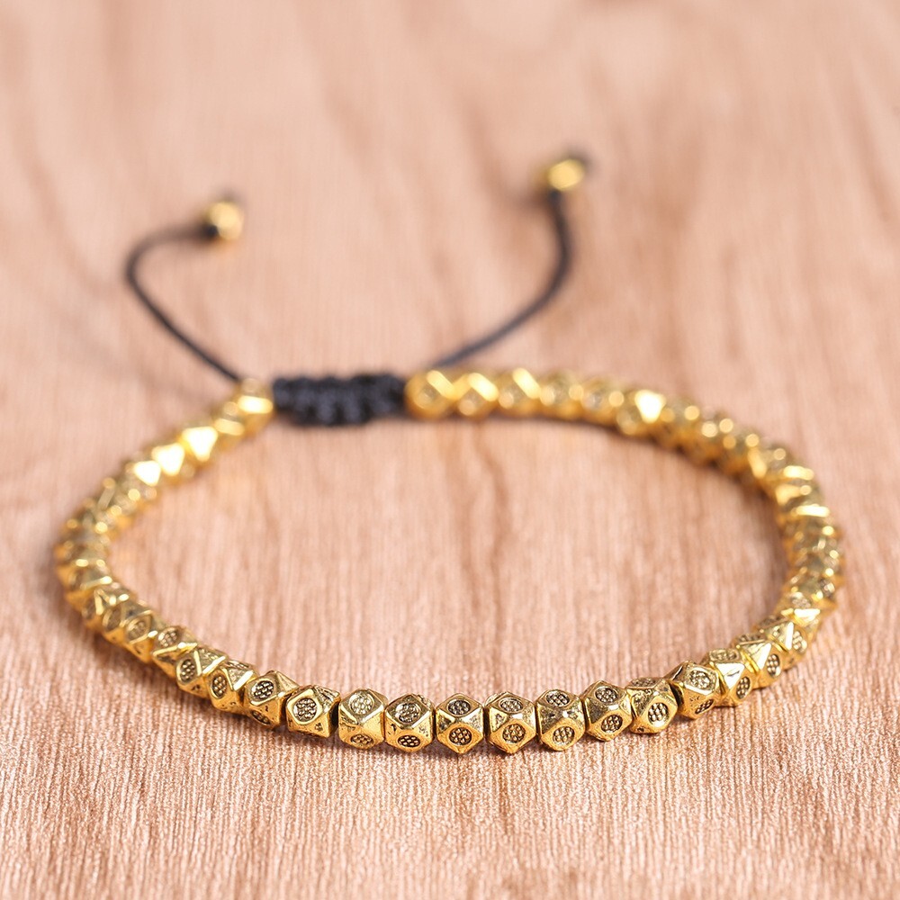 Tibetan Buddhist Copper Beaded Lucky Healing Protection Women Men Bracelet Gift