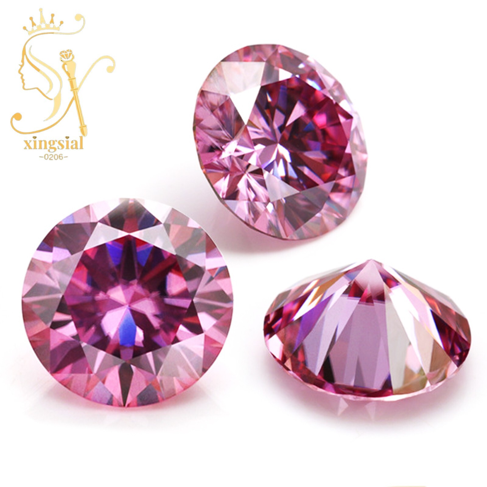 0.1CT~5.0CT Pink Color Moissanite Loose Stone Fancy Cut GRA Certificate Gemstone