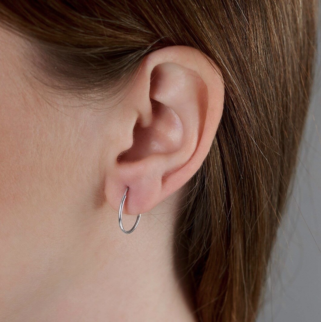 3 Pack 925 Solid Sterling Silver Hoop Earrings -Endless Hoop Earrings Set