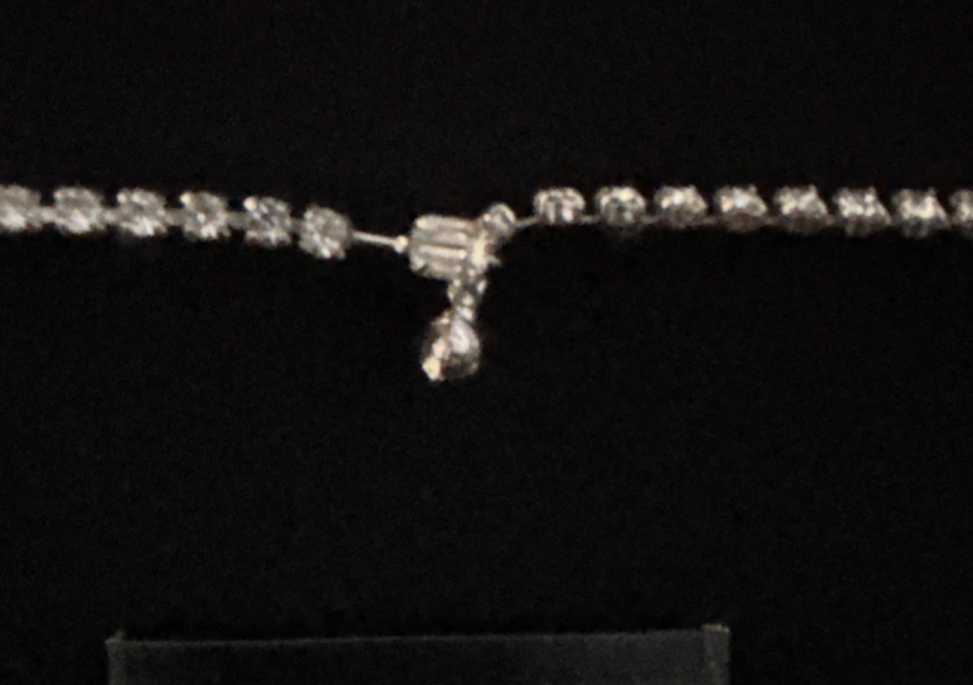 Vintage Clear Crystal Baguette Statement Necklace Prong Setting Fashion