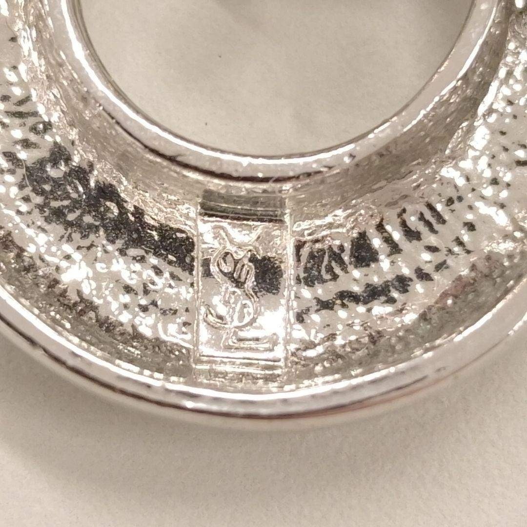 Vintage YSL Yves Saint Laurent Silver Oval Hoop Clip On Earrings Classic Jewelry
