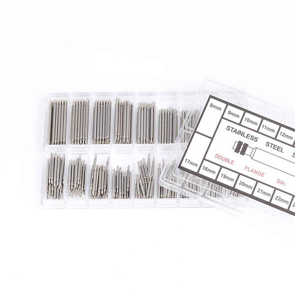 360pcs 8-25mm Stainless Steel Watch Spring Bars Strap Link Pins Assortment Kit