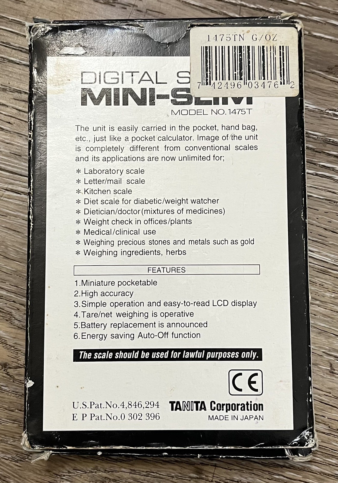 #1475T Tanita Mini Slim Digital Pocket Scale 1200g gram x 0.1g Jewelry Tools