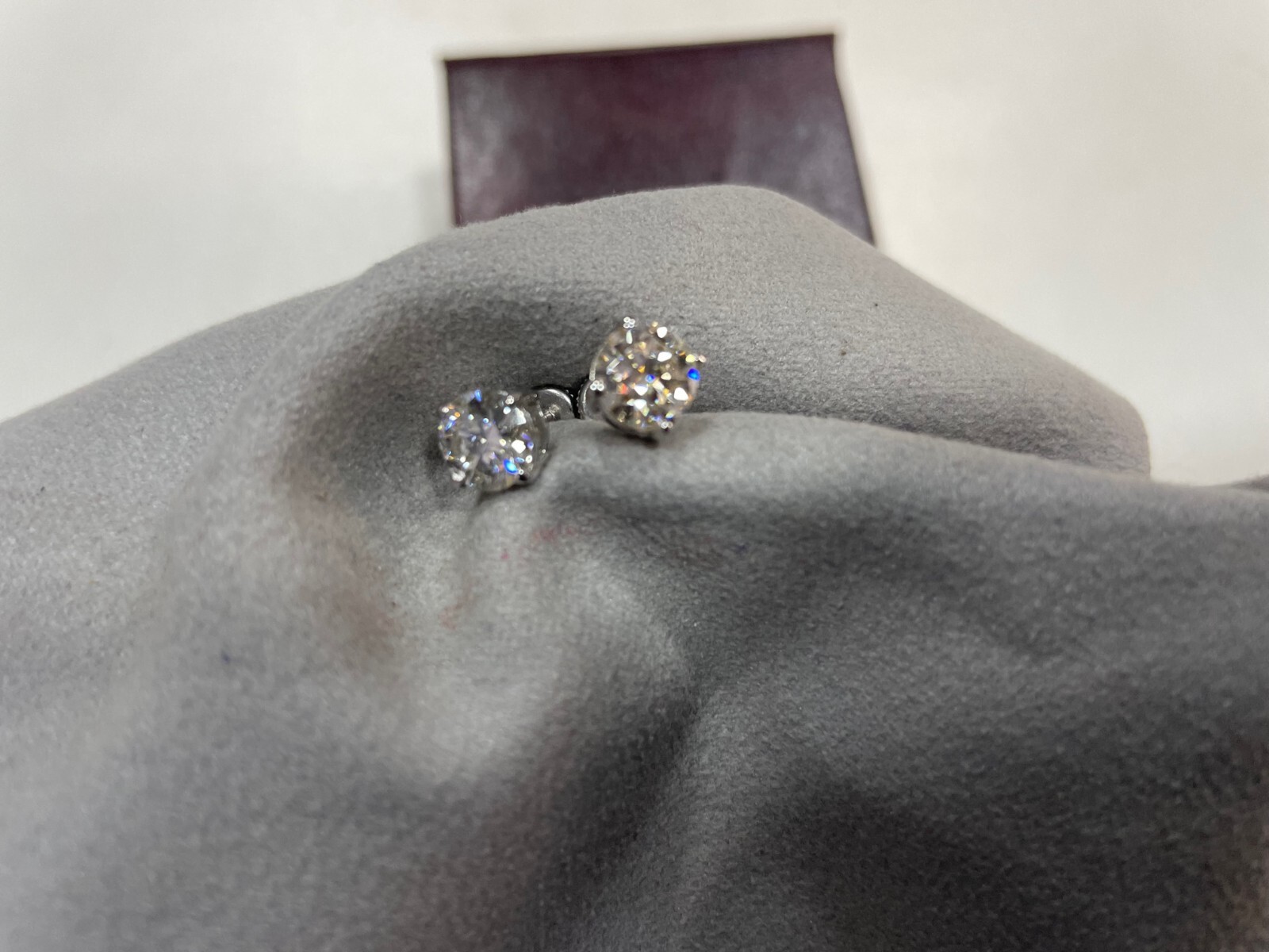 0.10 Ct. Off White Heated & Pressure Treated Diamond 3 Prong Studs in 925 Silver
