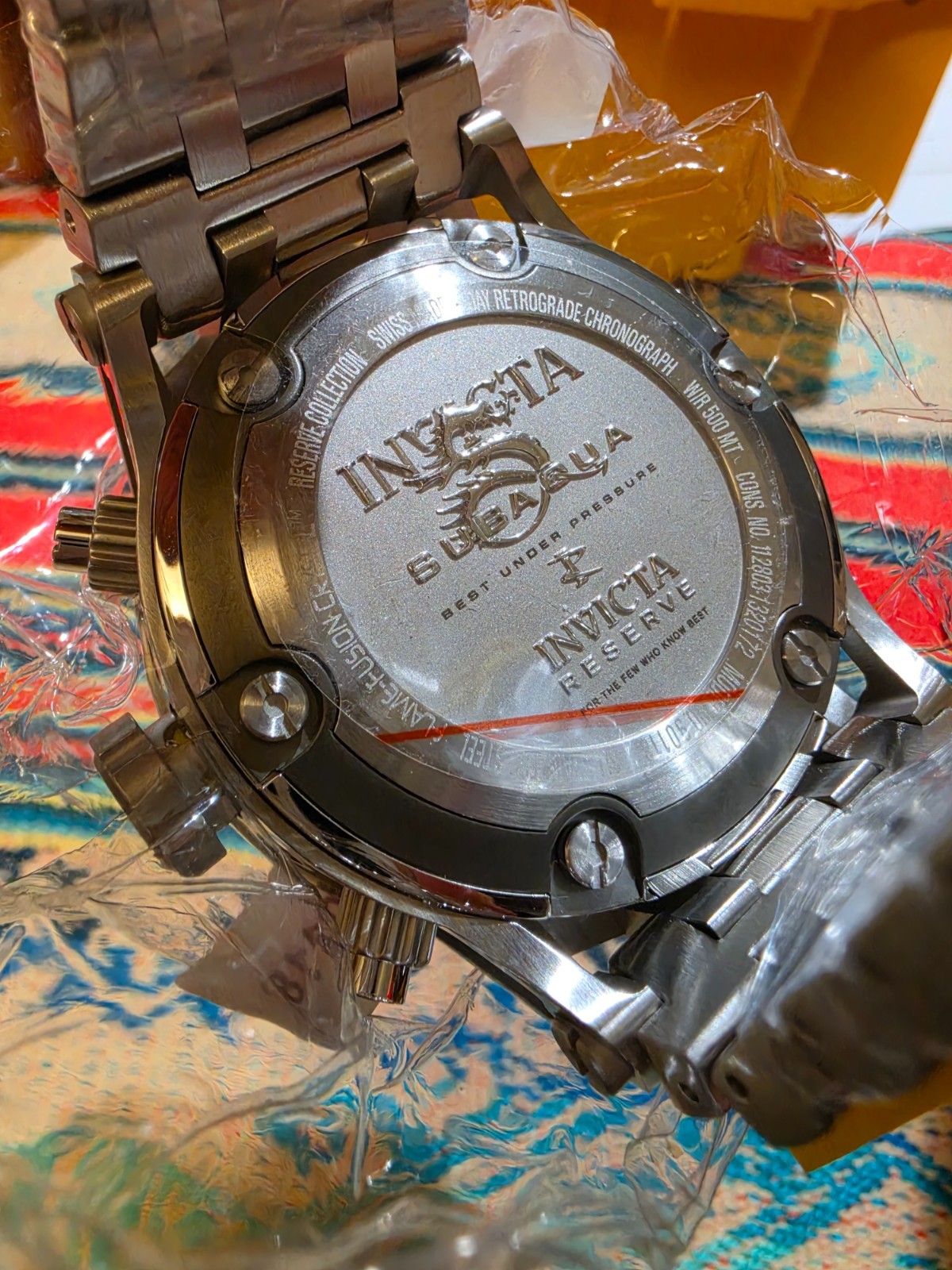 INVICTA RESERVE 90118 SWISS MADE DAY RETROGRADE CHRONOGRAPH W/R 500 MT STAINLESS