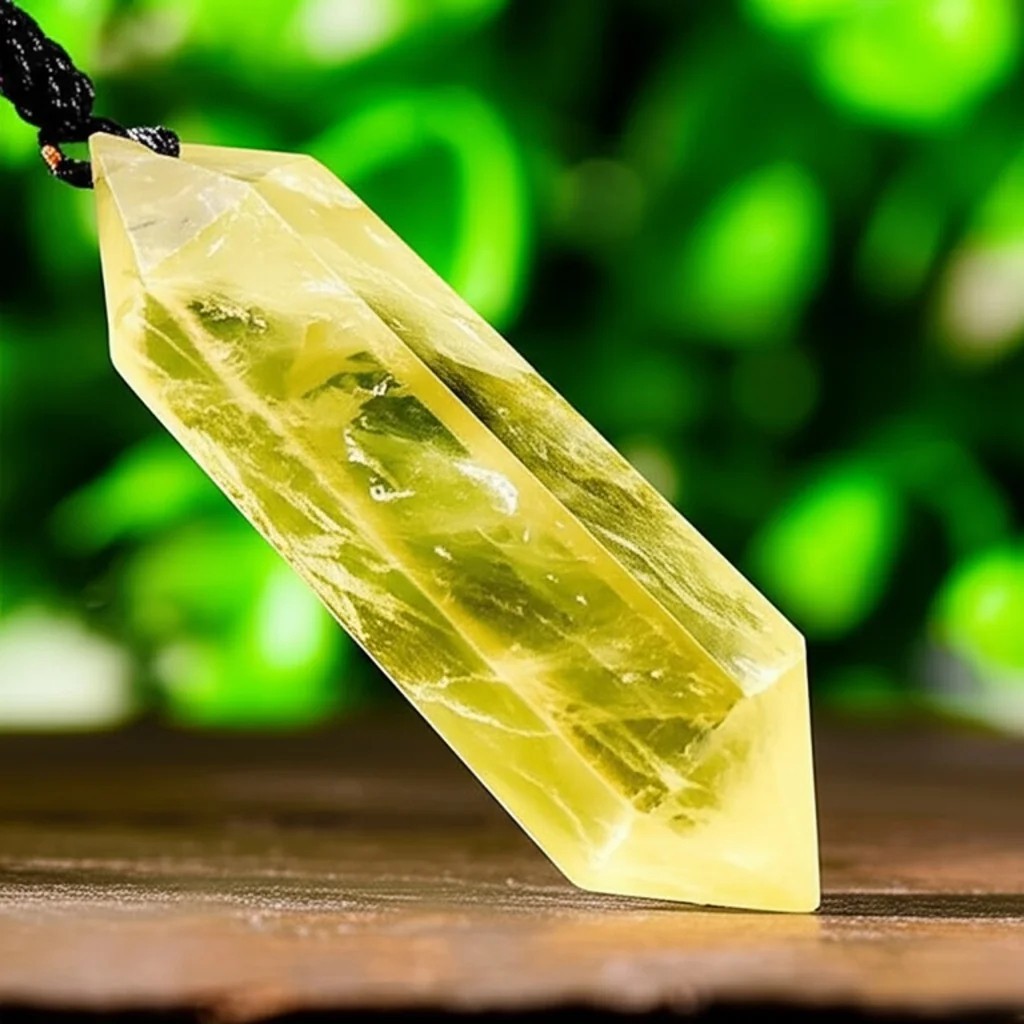 Natural Citrine Crystal Hexagon Pendant Necklace Healing Energy Jewelry Gift