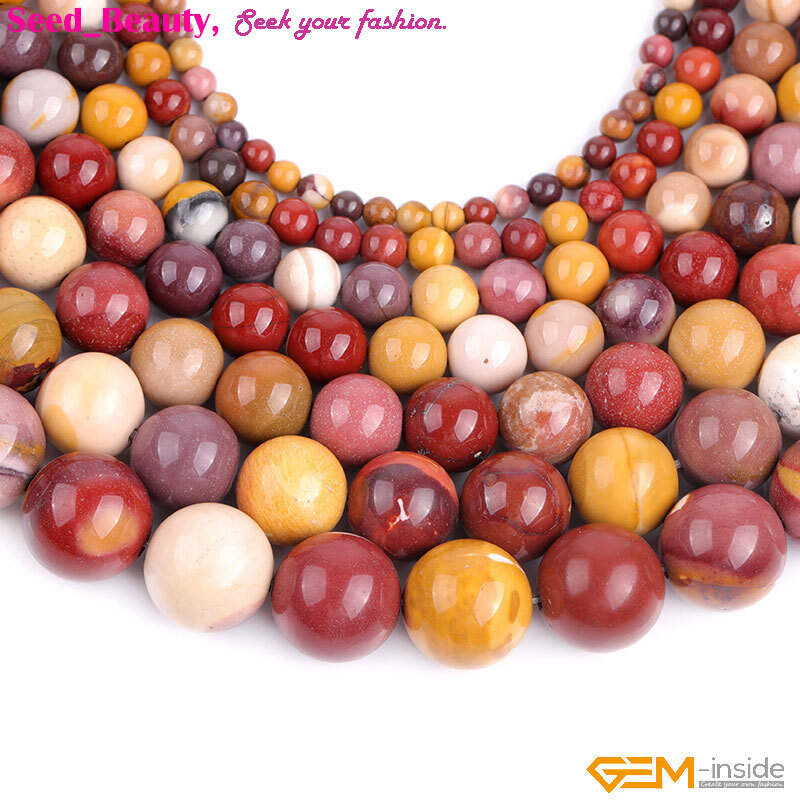 Natural Gemstone Genuine Multicolor Mookaite Beads For Women Jewelry Making 15″