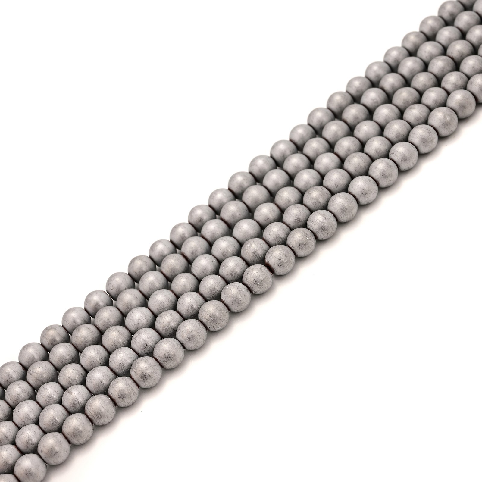 Silver Hematite Matte Round Beads 2mm 3mm 4mm 6mm 8mm 10mm 12mm 15.5″ Strand