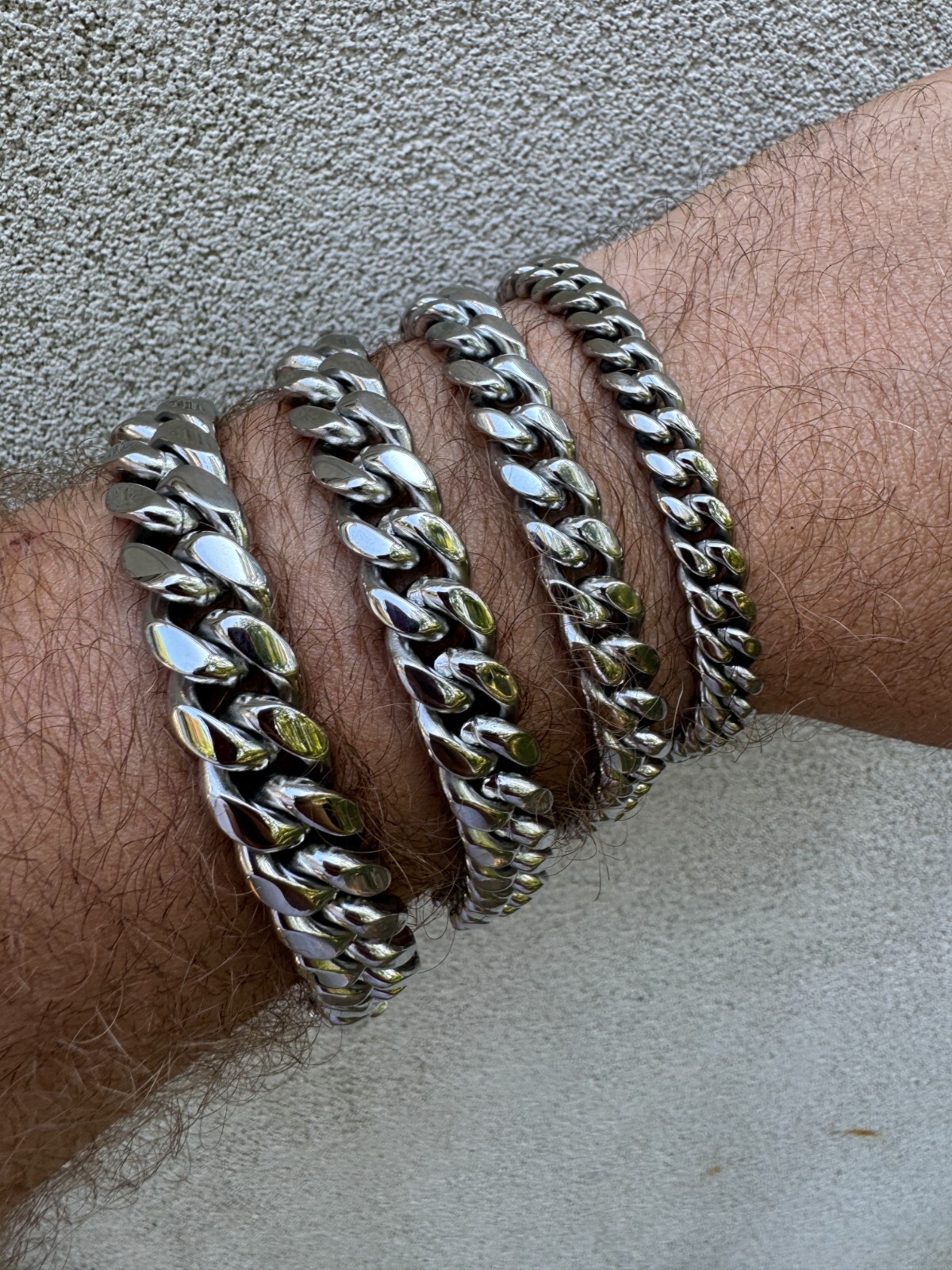 Miami Cuban Link Stainless Steel Bracelet 1ct CZ Iced 925 Silver Clasp 8mm-14mm